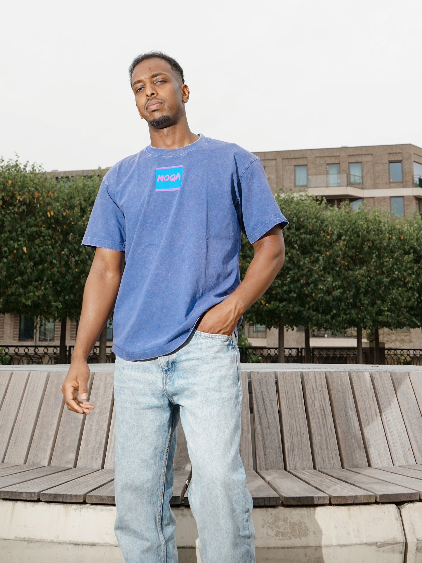 MOQA Acid Wash Graphic Tee