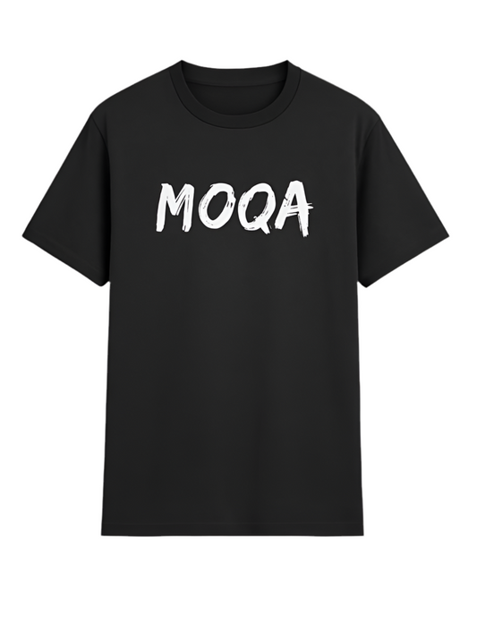 Black Tee - White Moqa