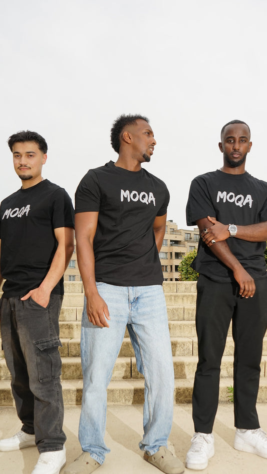 Black T- shirt- Grey MOQA Fitted