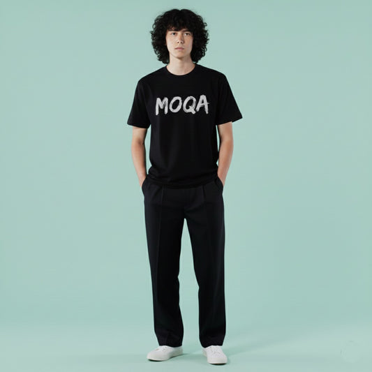 Black T- shirt- Grey MOQA Fitted