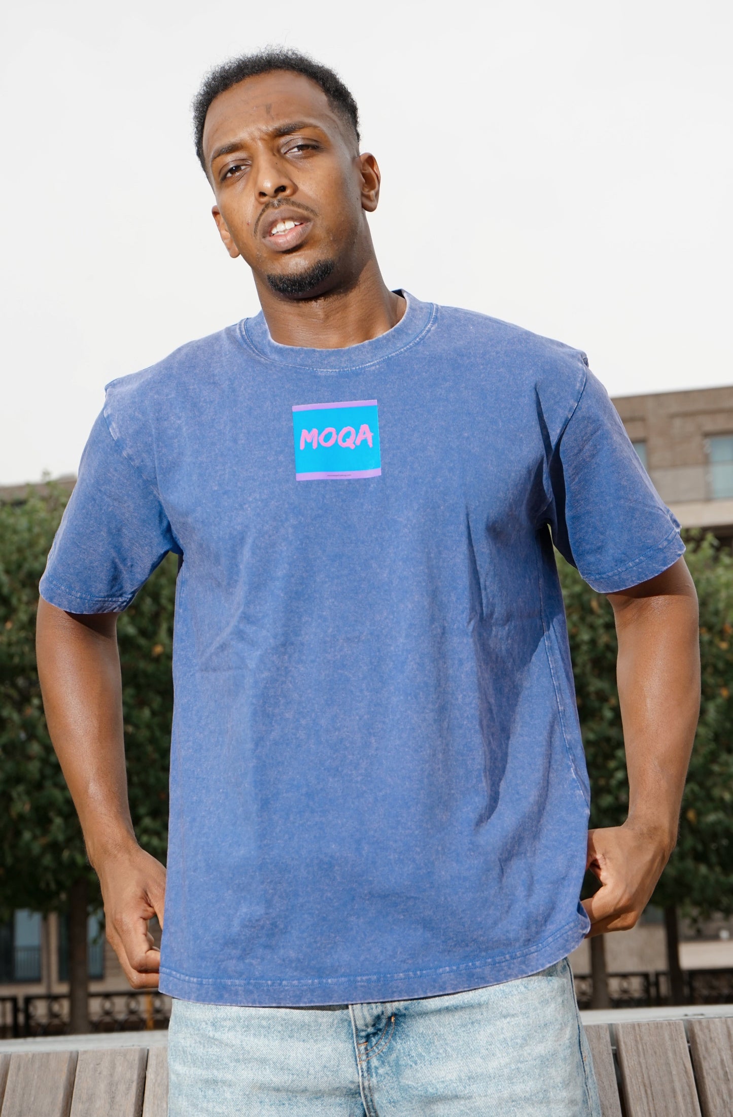 MOQA Acid Wash Graphic Tee