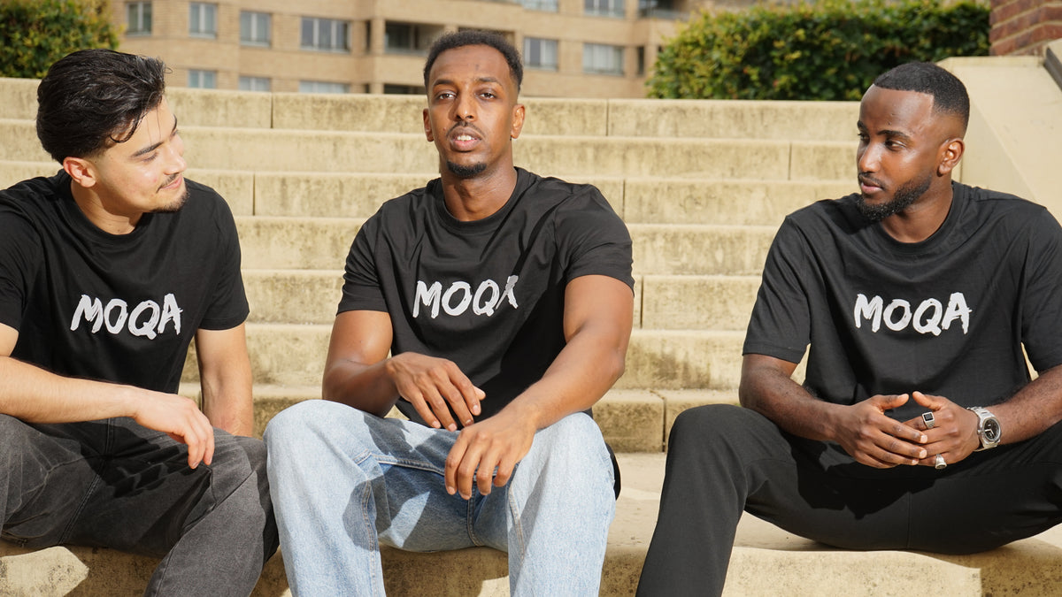 Black T- shirt- Grey MOQA Fitted